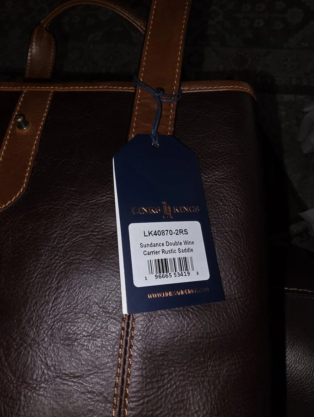 NWT LINKS & KINGS LINKS KINGS Sundance Double Wine Carrier by Titlist Brown Navy